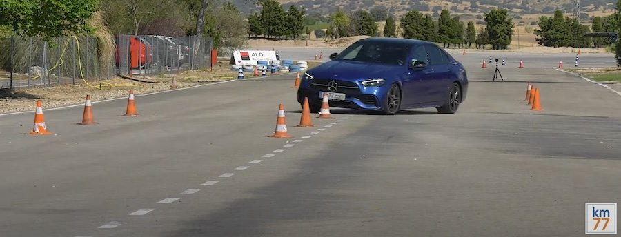 2023 Mercedes C-Class Looks Planted When Taking On Moose Test