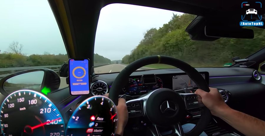 See The Mercedes-AMG A45 S Hit Its Top Speed Limiter On The Autobahn