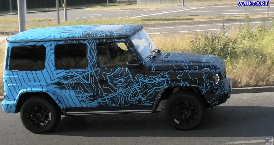See New Mercedes-Benz EQG Spy Video With Electric SUV Hiding Boxy Design