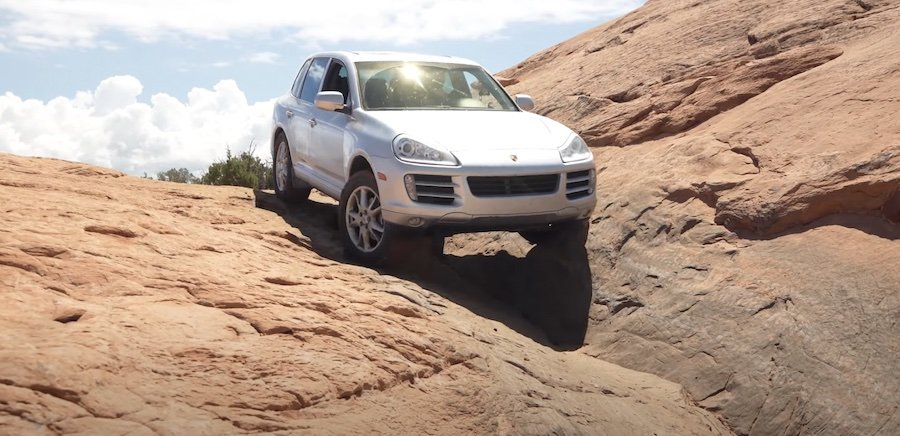 See Stock Porsche Cayenne Conquer Extreme Off-Roading At Moab