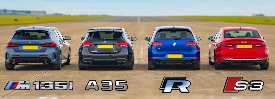 New BMW M135i Drag Races AMG A35 and Golf R With Surprising Results