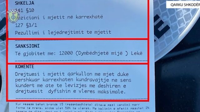 Kontrolle rrugore në Shkodër/ Gjoba deri në 12 mijë lekë për shkelje të rregullave të qarkullimit
