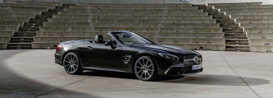 Mercedes-Benz SL Grand Edition is a grey and gold high-lux roadster