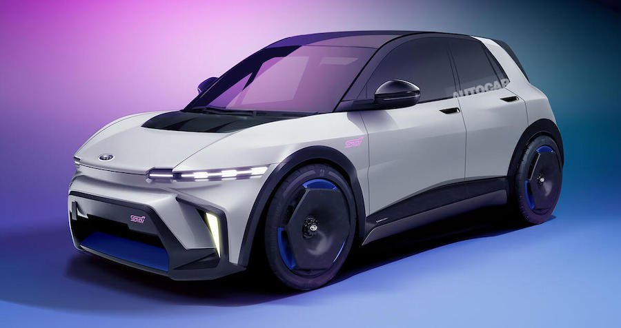 Small Subaru EV render by Autocar