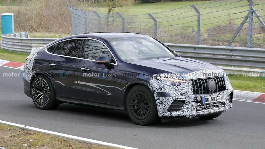 2024 Mercedes-AMG GLC 63 Coupe Spied With Less Camo Than Ever Before