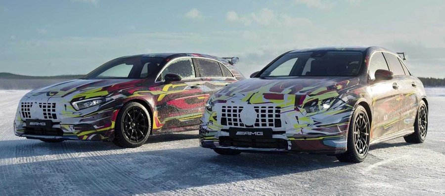 Mercedes-AMG A45 Teased During Its Icy Outting