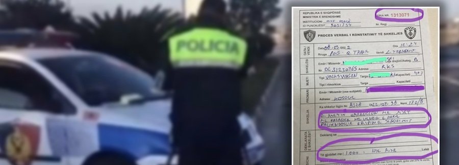 Arrestohet polici “gjobëvënës” në Pogradec, 1 mijë lekë për shkeljen, 5 mijë për “xhepin”